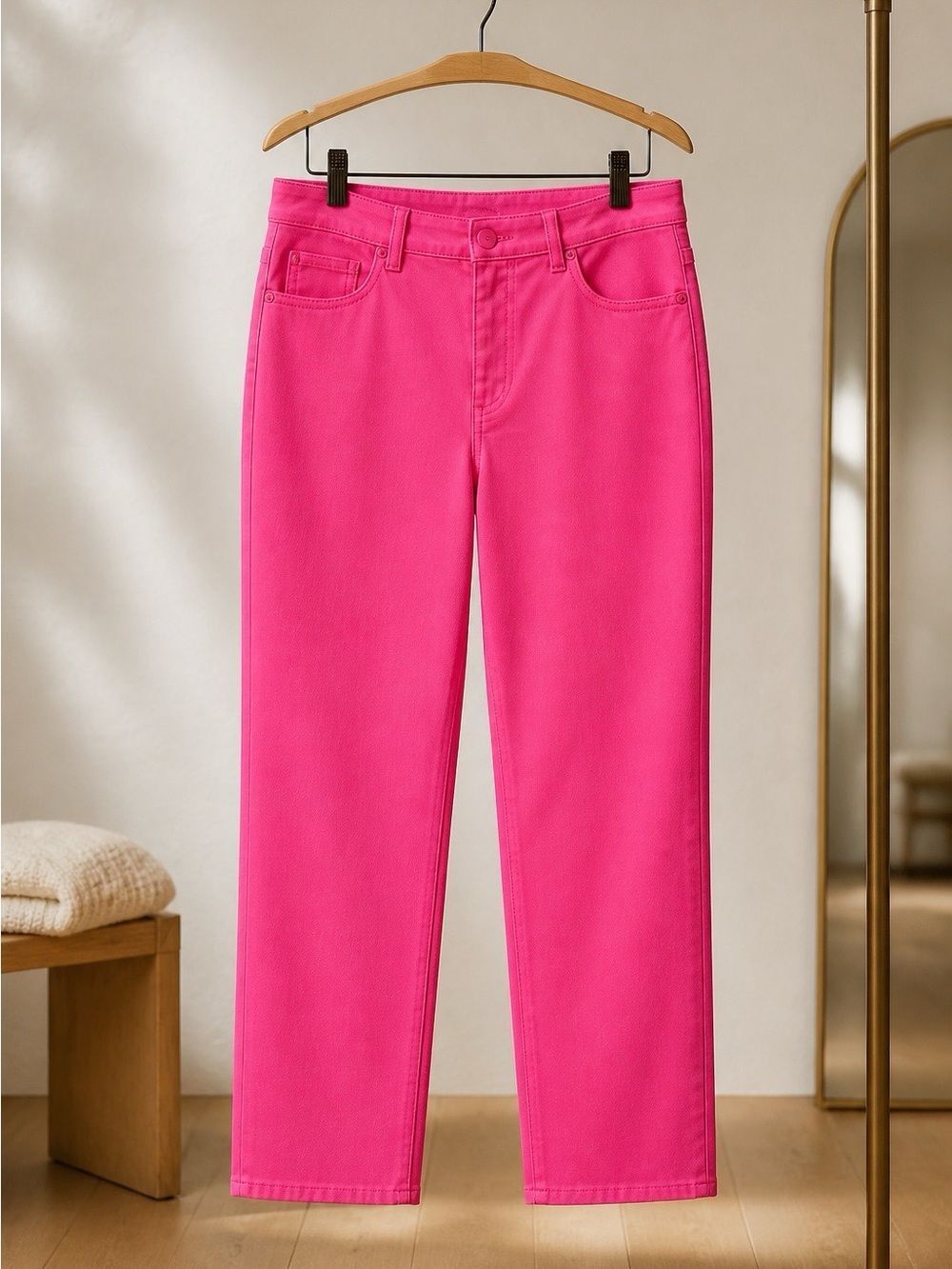 Talbots Flawless Jeans Slim Ankle Curvy in Bright Pink